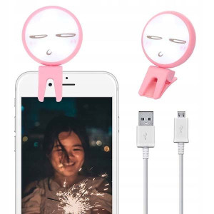 Ledowa Lampa Beauty Selfie Pierścieniowa Różowa
