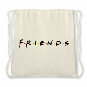 Plecak Worek Beżowy Wzór Friends Przyjaciele