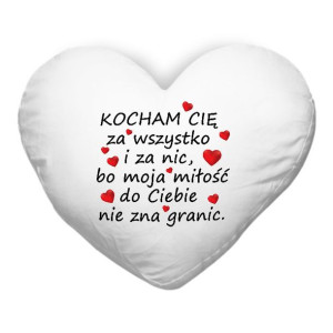 Poduszka SERCE BIAŁA Prezent LOVE KOCHAM CIĘ 05