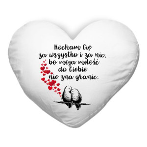 Poduszka SERCE BIAŁA Prezent LOVE KOCHAM CIĘ 08