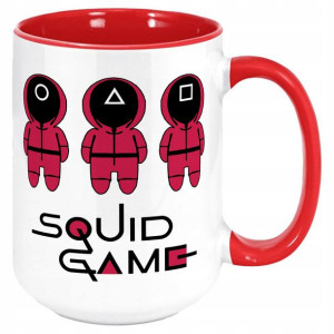 DUŻY Kubek 440ml SQUID GAME Wiele WZORÓW Czerwony