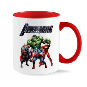 Duży Kubek Wnętrze Ucho Czerwone wzór AVENGERS 02