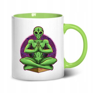 Kubek Biały Wnętrze Ucho Zielone Obcy ALIEN 07