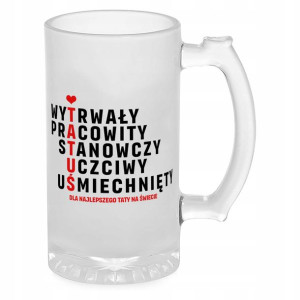 KUFEL Szklany Prezent na DZIEŃ OJCA Wiele WZORÓW
