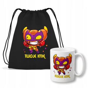 Worek + Kubek do przedszkola IMIĘ Dużo WZORÓW