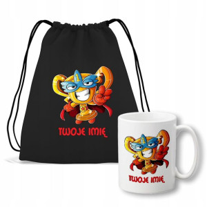 Worek + Kubek do przedszkola IMIĘ Dużo WZORÓW