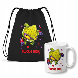Worek + Kubek do przedszkola IMIĘ Dużo WZORÓW