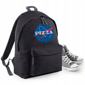 PLECAK Szkolny Młodzieżowy Czarny wzór PIZZA 01