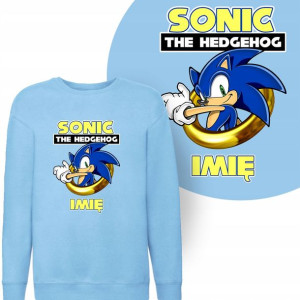 BLUZA Dziecięca SONIC Własne IMIĘ Wzory - 104 cm