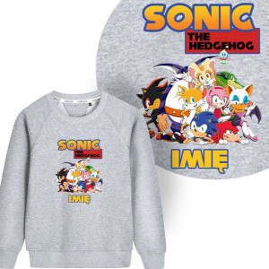 BLUZA Dziecięca SONIC Własne IMIĘ Wzory - 104 cm