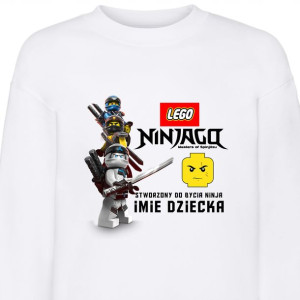 BLUZA Dziecięca Biała LEGO NINJAGO IMIĘ - 128 cm