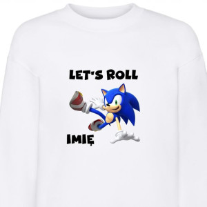 BLUZA Dziecięca Biała SONIC Własne IMIĘ - 116 cm