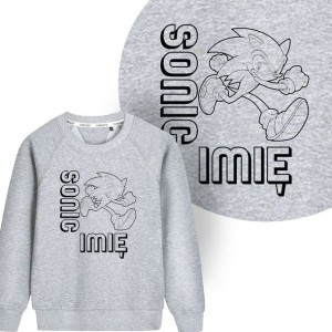 BLUZA Dziecięca SONIC Własne IMIĘ Wzory - 128 cm