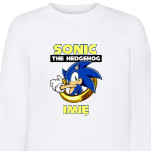 BLUZA Dziecięca Biała SONIC Własne IMIĘ - 116 cm