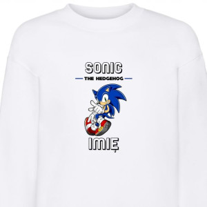 BLUZA Dziecięca Biała SONIC Własne IMIĘ - 116 cm