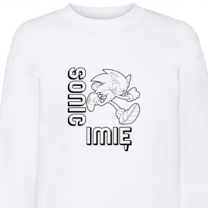 BLUZA Dziecięca Biała SONIC Własne IMIĘ - 116 cm