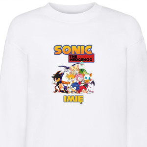 BLUZA Dziecięca Biała SONIC Własne IMIĘ - 116 cm