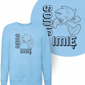 BLUZA Dziecięca SONIC Własne IMIĘ Wzory - 140 cm