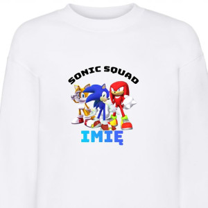 BLUZA Dziecięca Biała SONIC Własne IMIĘ - 140 cm