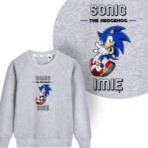 BLUZA Dziecięca SONIC Własne IMIĘ Wzory - 140 cm
