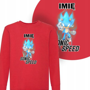 BLUZA Dziecięca SONIC Własne IMIĘ Wzory - 152 cm