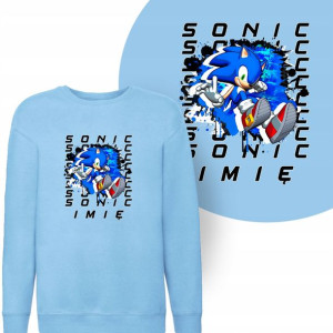 BLUZA Dziecięca SONIC Własne IMIĘ Wzory - 152 cm