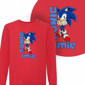 BLUZA Dziecięca SONIC Własne IMIĘ Wzory - 164 cm