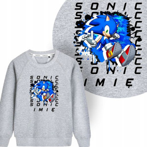 BLUZA Dziecięca SONIC Własne IMIĘ Wzory - 164 cm