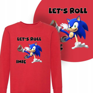 BLUZA Dziecięca SONIC Własne IMIĘ Wzory - 164 cm