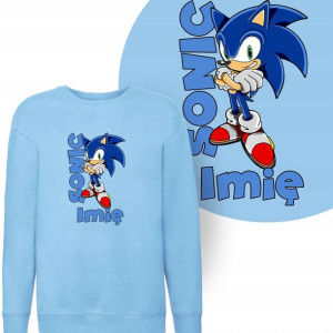 BLUZA Dziecięca SONIC Własne IMIĘ Wzory - 164 cm