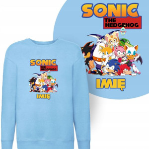 BLUZA Dziecięca SONIC Własne IMIĘ Wzory - 164 cm