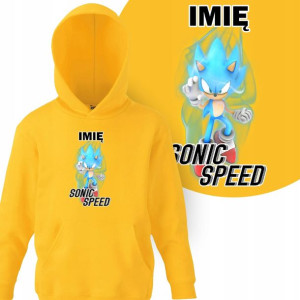 BLUZA Kaptur Dziecięca Własne IMIĘ SONIC MiX 116cm