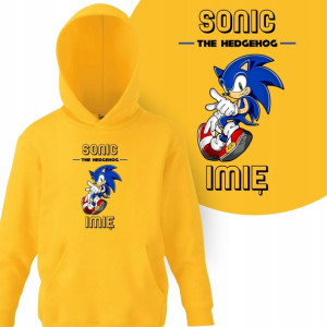 BLUZA Kaptur Dziecięca Własne IMIĘ SONIC MiX 116cm