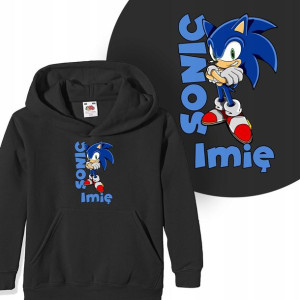 BLUZA Kaptur Dziecięca Własne IMIĘ SONIC MiX 140cm