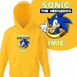 BLUZA Kaptur Dziecięca Własne IMIĘ SONIC MiX 140cm