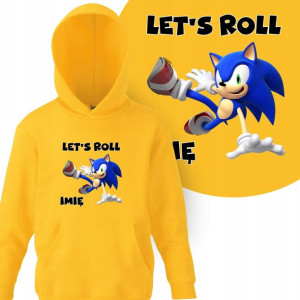 BLUZA Kaptur Dziecięca Własne IMIĘ SONIC MiX 140cm