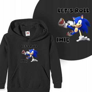 BLUZA Kaptur Dziecięca Własne IMIĘ SONIC MiX 152cm