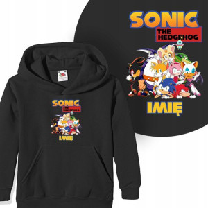 BLUZA Kaptur Dziecięca Własne IMIĘ SONIC MiX 152cm