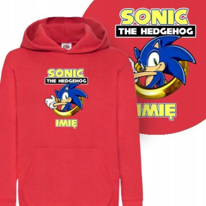 Dziecięca Bluza Z Kapturem Sonic Własne Imię - 140