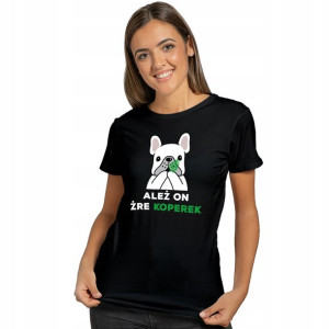 Damski T-SHIRT L Czarny ALEŻ ON ŻRE KOPEREK 02