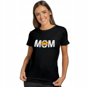 Damski T-SHIRT M Czarny dla mamy WONDER MOM 01