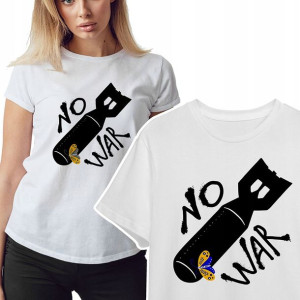 Koszulka Damska Anty War Stop Wojnie Wzory - M