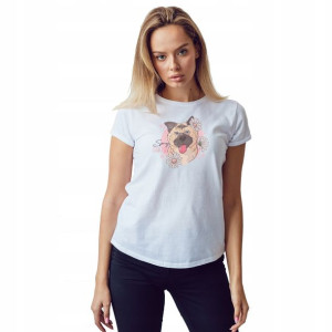 Koszulka DAMSKA T-shirt - BIAŁA Cute ANIMALS - XL