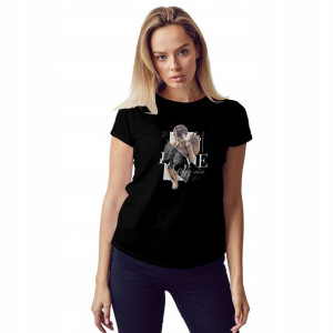 Koszulka DAMSKA T-shirt - CZARNA Dużo Wzorów - L