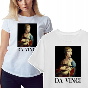 KOSZULKA DAMSKA T-shirt DA VINCI Sztuka Wzory - M
