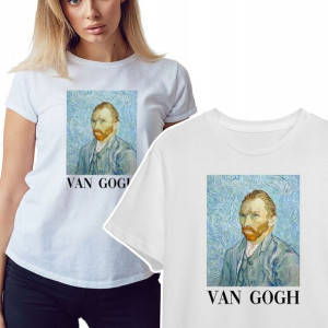 KOSZULKA DAMSKA T-shirt MONET Sztuka Wzory - S