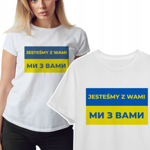 Koszulka Damska Solidarni Z Ukrainą Mix Wzory - L