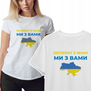 Koszulka Damska Solidarni Z Ukrainą Mix Wzory - L