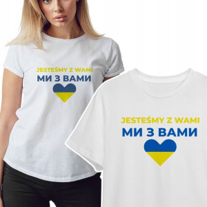 Koszulka Damska Solidarni Z Ukrainą Mix Wzory - L