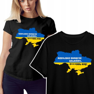 Koszulka Damska Wolna Ukraina Stop War Wzory - S
